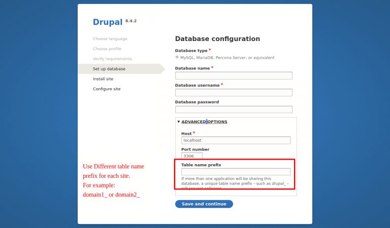 drupal 8 database configuration